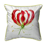 Red Lily Corded Pillow