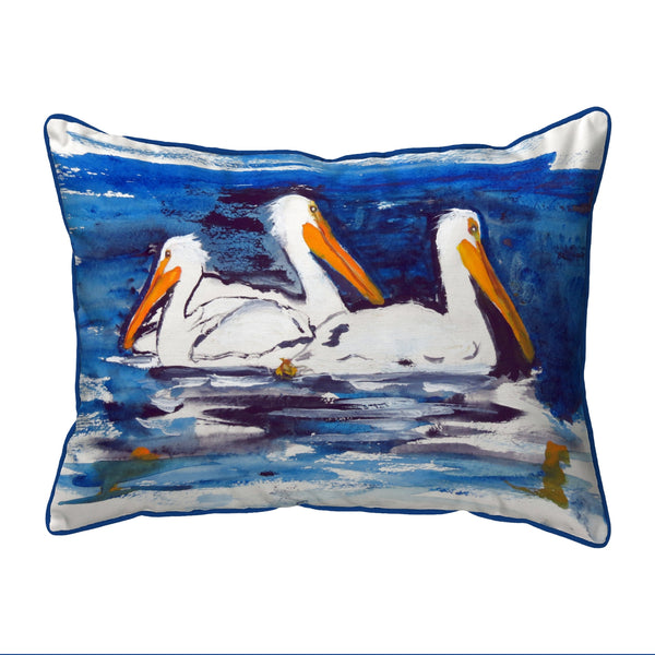 Three Pelicans Corded Pillow