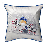 Blue Bird & Snow Corded Pillow