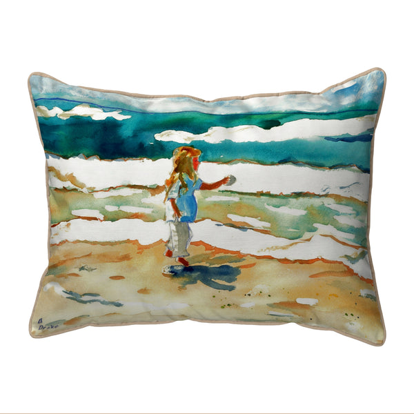 Girl at the Beach Corded Pillow