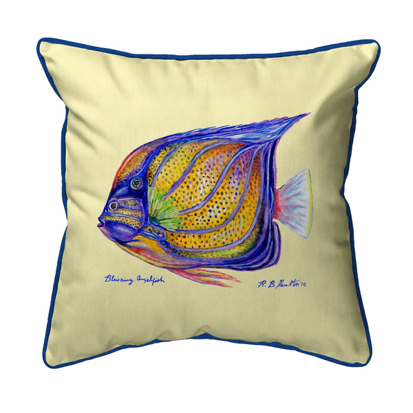 Blue Ring Angelfish - Yellow Corded Pillow