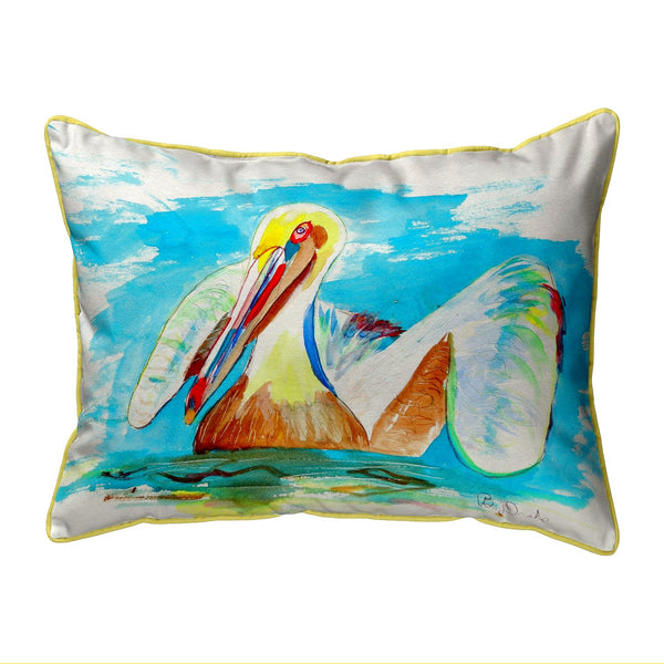 Pelican in Teal Corded Pillow