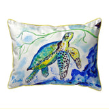 Yellow Sea Turtle Outdoor Corded Pillow