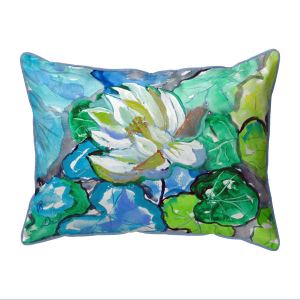 White Lily Corded Pillow