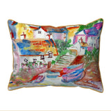 Boats At Steps Corded Pillow