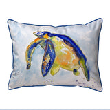 Blue Sea Turtle - Left Corded Pillow