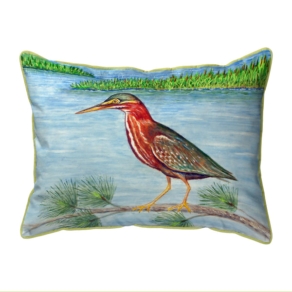 Green Heron II Corded Pillow