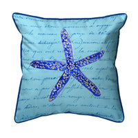 Blue Starfish Corded Pillow