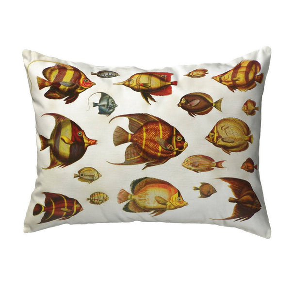 Multi Fish Antique Print Noncorded Pillow