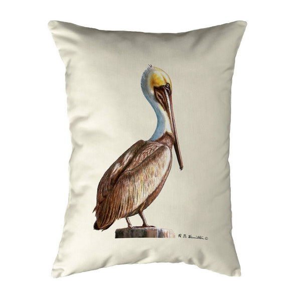 Pelican on Blue Noncorded Pillow