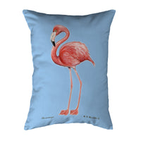 Flamingo Light Blue Background Noncorded Indoor/Outdoor Pillow