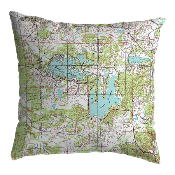 Lake Cavalier & Lake Norman, MS Nautical Map No-Cord Pillow