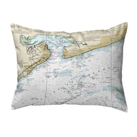 St Louis Bay, MS Nautical Map Noncorded Indoor/Outdoor Pillow