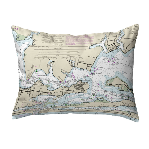 Orange Beach, AL Nautical Map Noncorded Indoor/Outdoor Pillow