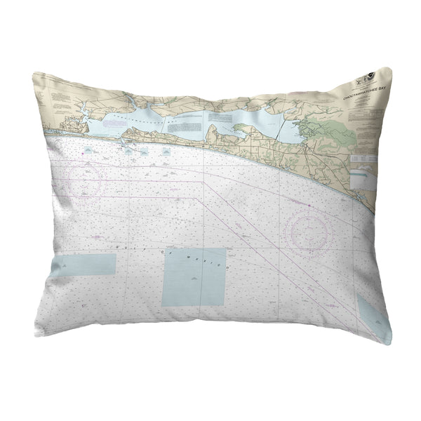 Choctawhatchee Bay, FL Nautical Map Noncorded Indoor/Outdoor Pillow
