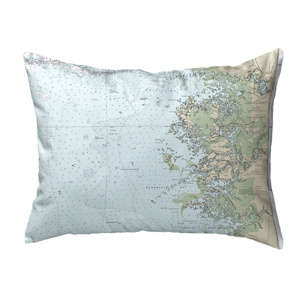 Crystal River, FL Nautical Map Noncorded Indoor/Outdoor Pillow