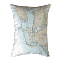 Estero Bay to Lemon Bay, FL Nautical Map Noncorded Indoor/Outdoor Pillowo