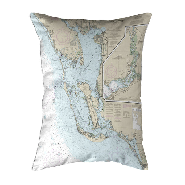 Estero Bay to Lemon Bay, FL Nautical Map Noncorded Indoor/Outdoor Pillowo