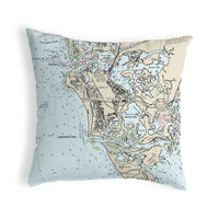 Marco Island, FL Nautical Map Noncorded Indoor/Outdoor Pillow