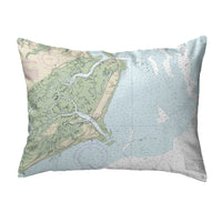 Fripp Island, SC Nautical Map Noncorded Indoor/Outdoor Pillow