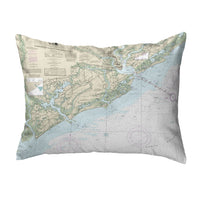 Charleston Harbor and Approaches, SC Nautical Map Noncorded Indoor/Outdoor Pillow