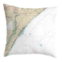 Pawleys Island, SC Nautical Map Noncorded Indoor/Outdoor Pillow