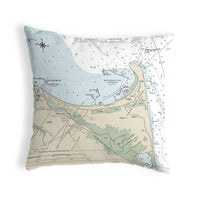 Lewes, DE Nautical Map Noncorded Indoor/Outdoor Pillow