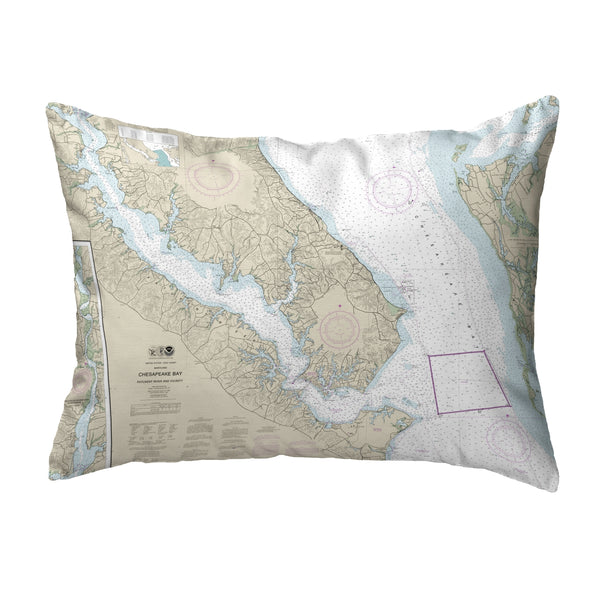 Chesapeake Bay, MD Nautical Map Noncorded Indoor/Outdoor Pillow