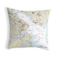 Annapolis - USNA, MD Nautical Map Noncorded Indoor/Outdoor Pillow