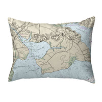 Occoquan, VA Nautical Map Noncorded Indoor/Outdoor Pillow