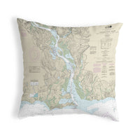 Connecticut River, CT Nautical Map Noncorded Indoor/Outdoor Pillow