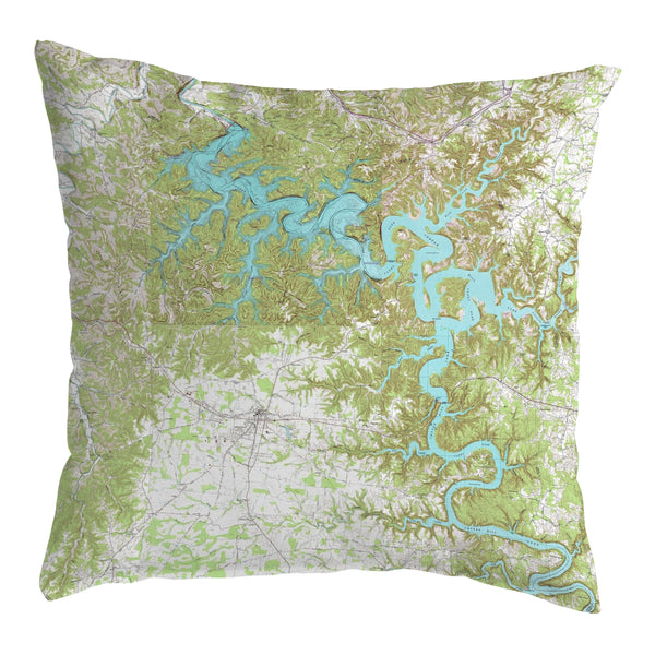 Center Hill Lake, TN Nautical Map Noncorded Pillow