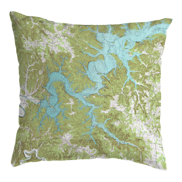 Dale Hollow, TN Nautical Map Noncorded Pillow