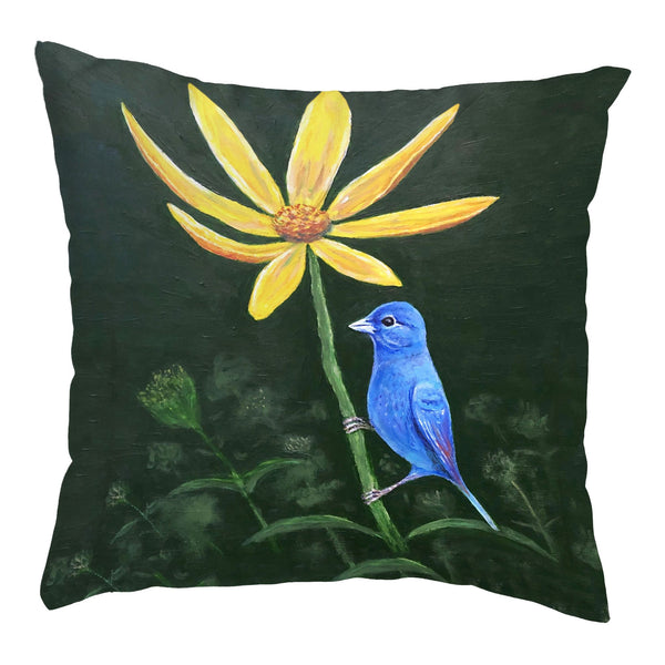 Indigo Bunting No-Cord Pillow