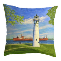 Marine City Lighthouse, MI Noncorded Pillow