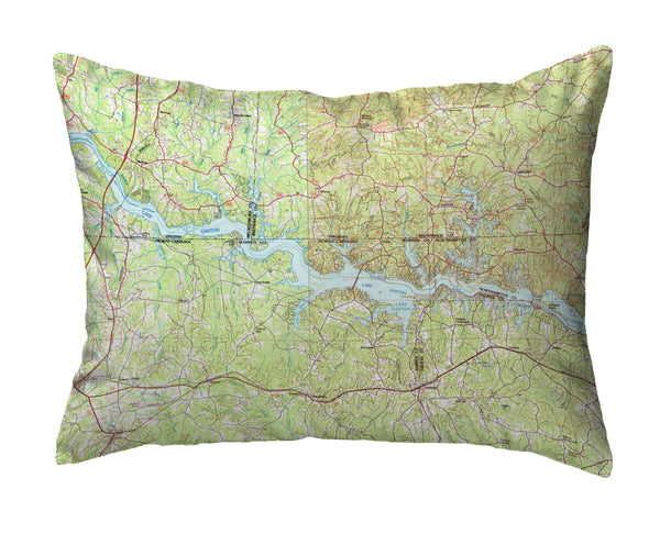 Lake Gaston, VA and NC Nautical Map Noncorded Pillow