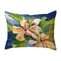 White Hibiscus Noncorded Indoor/Outdoor Pillow