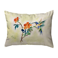 Hummingbird and Rose Noncorded Indoor/Outdoor Pillow