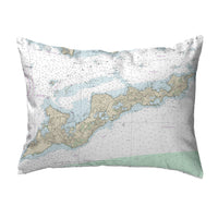 Fishers Island, RI Nautical Map Noncorded Indoor/Outdoor Pillow