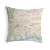 Block Island Sound - Westerly State Airport, RI Nautical Map Noncorded Indoor/Outdoor Pillow