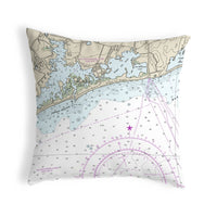 Block Island Sound - Charleston, RI Nautical Map Noncorded Indoor/Outdoor Pillow