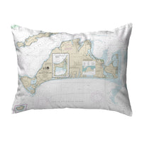 Martha's Vineyard, MA Nautical Map Noncorded Indoor/Outdoor Pillow