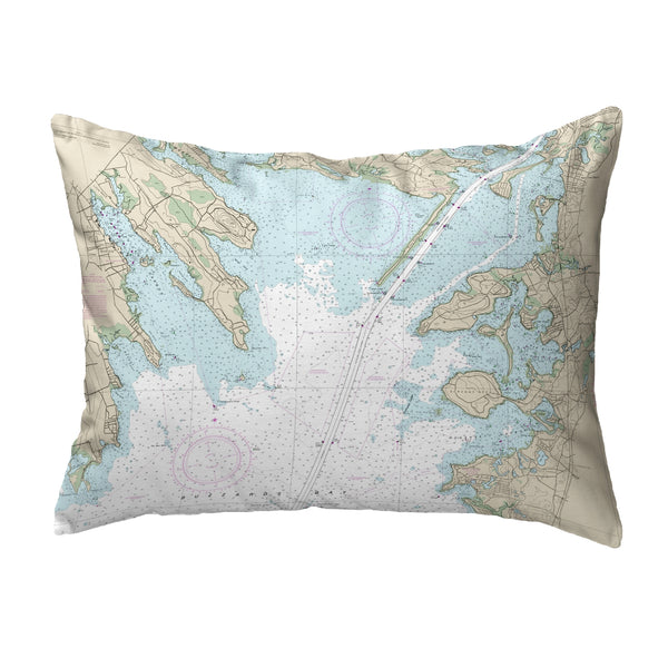 Cape Cod, MA Nautical Map Noncorded Indoor/Outdoor Pillow