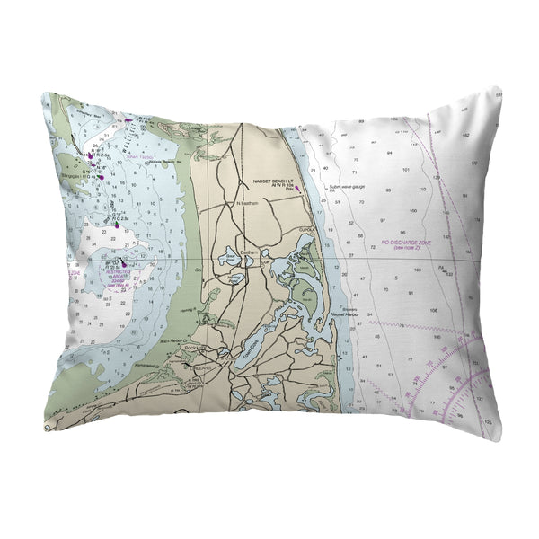 Cape Cod - Nauset Beach, MA Nautical Map Noncorded Indoor/Outdoor Pillow