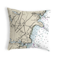 Cape Neddick, ME Nautical Map Noncorded Indoor/Outdoor Pillow