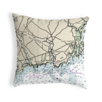 Kennebunckport, ME Nautical Map Noncorded Indoor/Outdoor Pillow