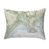 Pine Point, ME Nautical Map Noncorded Indoor/Outdoor Pillow