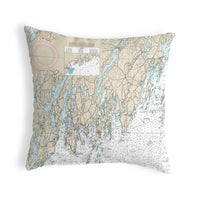 Southport - Pemaquid, ME Nautical Map Noncorded Indoor/Outdoor Pillow