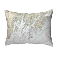 Muscongus Bay, ME Nautical Map Noncorded Indoor/Outdoor Pillow