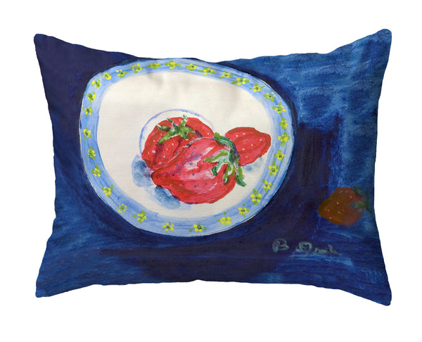 Strawberry Plate No-Cord Pillow